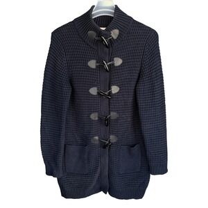 A6 Banana Republic HEAVY Knit Toggle Front Cardigan‎ Sweater, Navy Blue